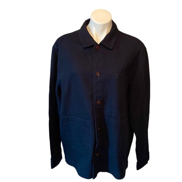 Magaschoni Other - Magaschino Dark Navy Blue Long Sleeve Shacket Utility Streetwear 100% Cotton